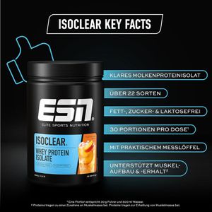 Produktbild für Proteinpulver ESN ISOCLEAR Whey Isolate, 908g