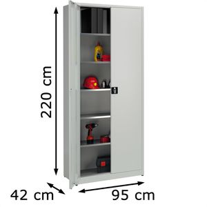 Produktbild für Werkzeugschrank Mauser MKST3/22STG, aus Metall, lichtgrau