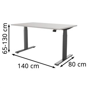 Produktbild für Schreibtisch fm-Büromöbel fouraction lichtgrau / anthrazit