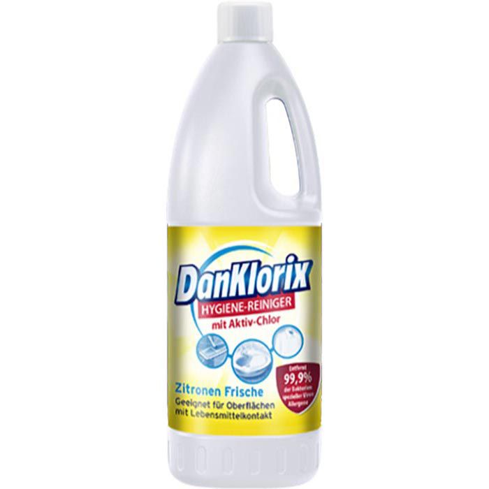 DanKlorix Hygienereiniger mit Aktiv-Chlor, Zitronen-Frische,  desinfizierend, 1,5 Liter – Böttcher AG
