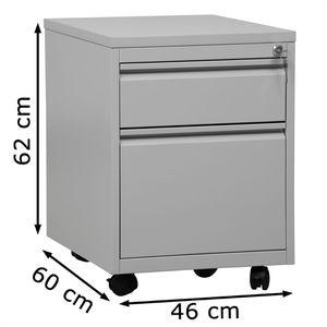 Produktbild für Rollcontainer G-Office MPG/2.6, aus Metall, lichtgrau