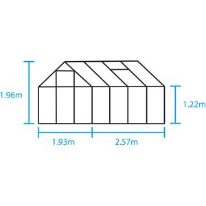 Produktbild für Gewächshaus Halls Popular 86 silber, 5 m² Fläche