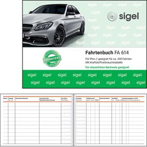 Sigel FA614 Fahrtenbuch A6 quer 40 Blatt PKW – Böttcher AG