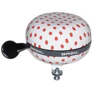 Fahrradklingel Basil Big Bell Polkadot, weiß, rot