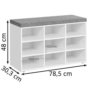 Produktbild für Schuhbank Vasagle LHS009W14, weiß, aus Holz