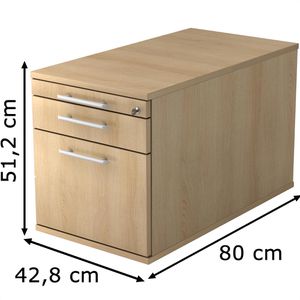 Produktbild für Rollcontainer Hammerbacher Solid TC20, aus Holz, eiche
