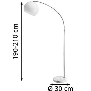 Produktbild für Stehlampe Monzana 105413, weiß/silber, 200 cm