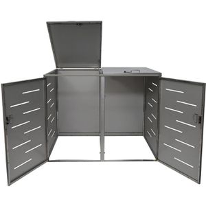 Produktbild für Mülltonnenbox Mendler HWC-E83, Edelstahl