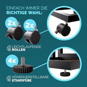 Produktbild für Beistelltisch CASARIA 109680, schwarz, aus Kunststoff / Metall