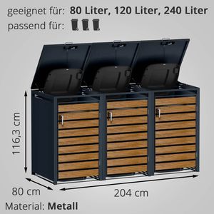 Produktbild für Mülltonnenbox Metzler MMB-3-3X, Metall