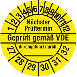Produktbild für Prüfplaketten Böttcher-AG Nächste Prüftermin geprüft gem. VDE