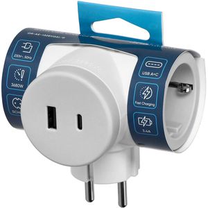 Produktbild für Steckdosenadapter Orno AE-13281(GS), weiß-grau
