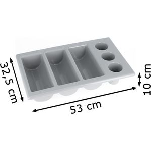 Produktbild für Besteckkasten APS 11960, grau, aus Kunststoff