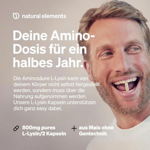 Produktbild für Aminosäuren natural-elements L-Lysin, 365 Kapseln
