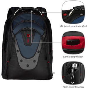 Produktbild für Laptop-Rucksack Wenger Ibex, 600638 schwarz / blau