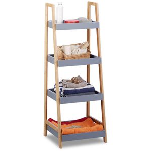 Produktbild für Badregal Relaxdays 10022215, aus Bambus, braun / grau