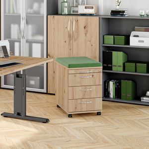 Produktbild für Rollcontainer Hammerbacher Solid AC30, aus Holz, asteiche