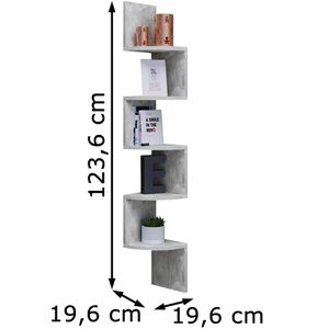 Produktbild für Wandregal VCM Mintis, 917277, beton