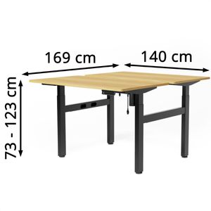 Produktbild für Schreibtisch FlexiSpot EH1B, Doppelarbeitsplatz, ahorn/schwarz