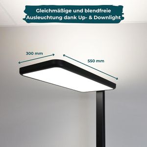 Produktbild für Stehlampe Luxula LX700190, LED, schwarz, 198 cm