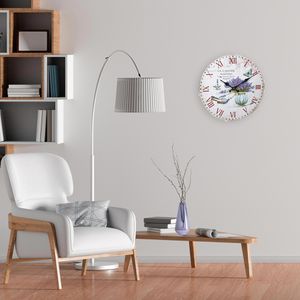 Produktbild für Wanduhr TFA 60.3045.14 La Lavande, Holz, analog, Quarzuhr