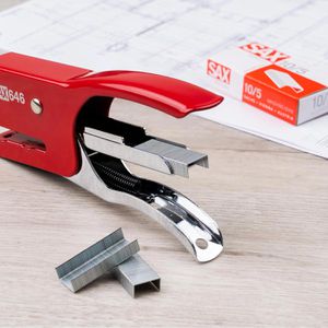 Produktbild für Heftzange Sax Design 646 S, 0-646-03, aus Metall, rot