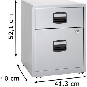 Produktbild für Rollcontainer Bisley-Home PFA, aus Metall, lichtgrau