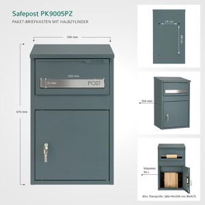 Produktbild für Paketbriefkasten SafePost ScanPro PK9005PZ