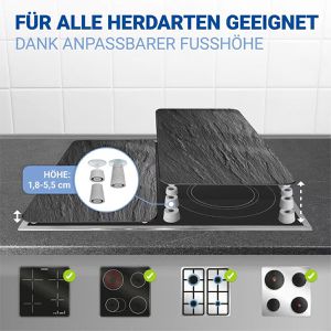 Produktbild für Herdabdeckplatte Wenko Schieferoptik, aus Sicherheitsglas