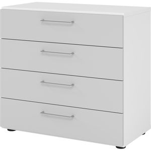 Kommode Hammerbacher 928S4, lichtgrau / weiß