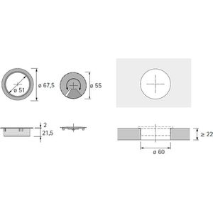 Produktbild für Kabeldurchlass Geramöbel Ø 60 mm
