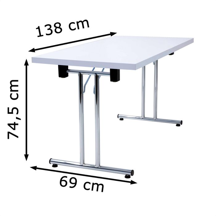 Hammerbacher Klapptisch KL 14 aus Holz, rechteckig, 138 x 74,5 x 69cm
