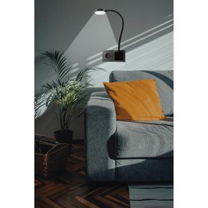 Produktbild für Steckdosenlampe McShine Halo, schwarz, fest verbaute LED