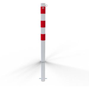 Produktbild für Absperrpfosten Schake 476B/1, 1 Öse, rot/weiß, aus Metall