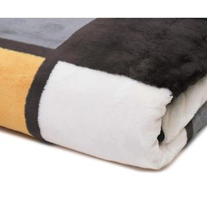 Produktbild für Kuscheldecke Gözze Antigua Cashmere Feeling, senf/schwarz/weiß