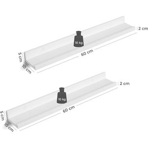Produktbild für Wandregal Songmics LWS60WT, weiß