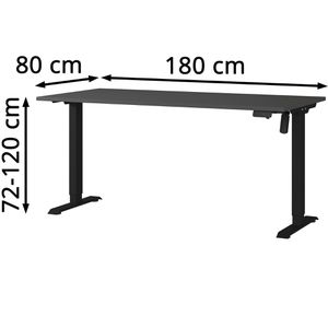 Produktbild für Schreibtisch Germania Profi 3.0, 8025-547, graphit / schwarz