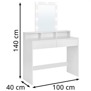 Produktbild für Schminktisch Vasagle RDT164W01, mit Beleuchtung