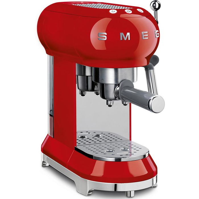 Smeg Espressomaschine ECF02RDEU 50er Retro Style, mit Siebträger, 15 bar, 1  Liter, rot – Böttcher AG