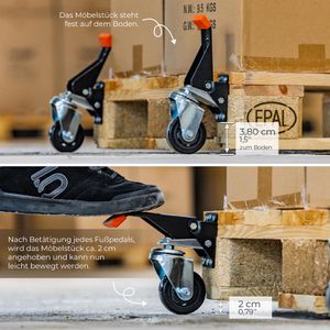 Produktbild für Schwerlastrolle HMF 7650, Lenkrolle, absenkbar