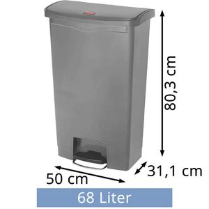Produktbild für Mülleimer Rubbermaid Slim Jim Step-On, 1883604