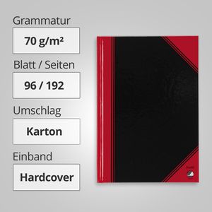 Produktbild für Notizbuch Bantex 100302813 Chinakladde, Karton Hardcover