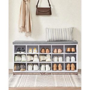 Produktbild für Schuhbank Vasagle LHS015WB02, weiß, aus Holz