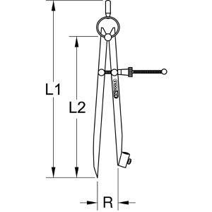 Produktbild für Anreißzirkel KS-Tools 300.0402, für Leder, mit Bleistifthalter