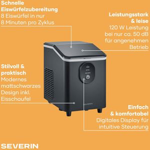 Produktbild für Eiswürfelmaschine Severin EZ 7415, Kunststoff, schwarz