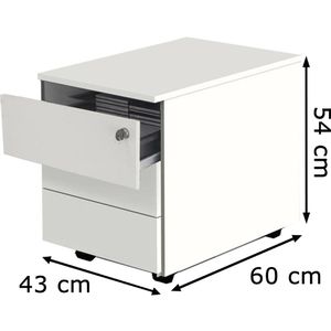 Produktbild für Rollcontainer Kerkmann Genua 4647, aus Holz, weiß