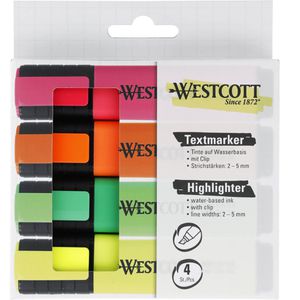 Produktbild für Textmarker Westcott E-744249 00, 4 Stück