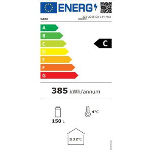 Produktbild für Getränkekühlschrank Saro DK 134 Pro Round, mit Glastür