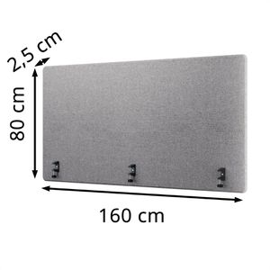 Produktbild für Tischtrennwand Ergotopia RGOFOC-160-G, grau