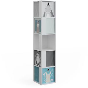 Produktbild für Bücherregal Vicco Lio, weiß, mit 4 Faltboxen